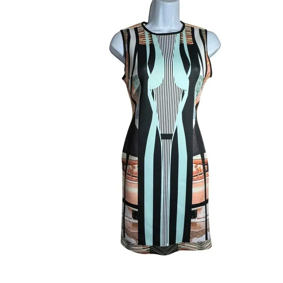 Clover Canyon size small surf neoprene scuba bodycon dress desert print - Picture 7 of 7